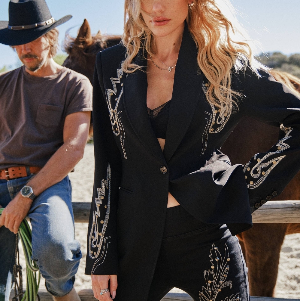 NEW Embroidered Black Blazer